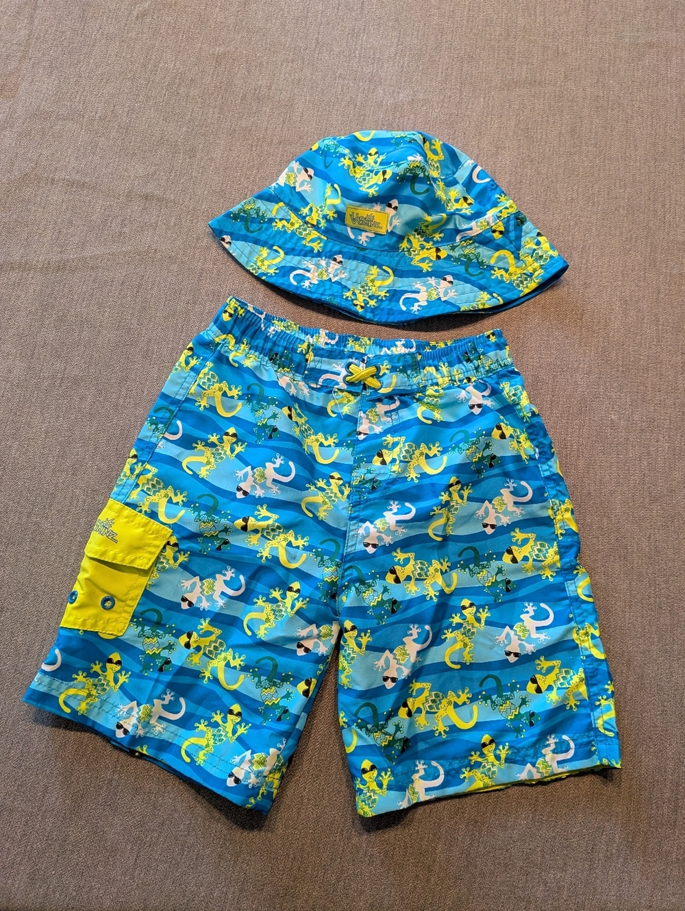 UV SKINZ BOYS 2 PC SHIRT/HAT/SHORTS  UPF50+SUN SET-  Size 7